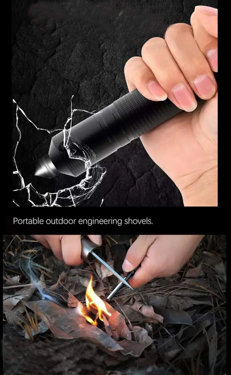 Military Portable Folding Shovel for Comping Hiking,Off Road,Gardening,Survival Shovel with Tactical Pack (960, Grey)