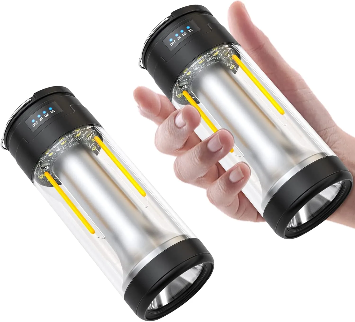 Mini Camping Lantern Flashlight Rechargeable Magnetic Hanging White/Warm/Red SOS Light for Emergencies Power Outages