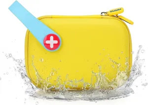 Mini First Aid Kit, 113 Pc. Water-Resistant Hard Toddler Kids Small Cute Case for Car, Home - TSA-Approved Travel Size