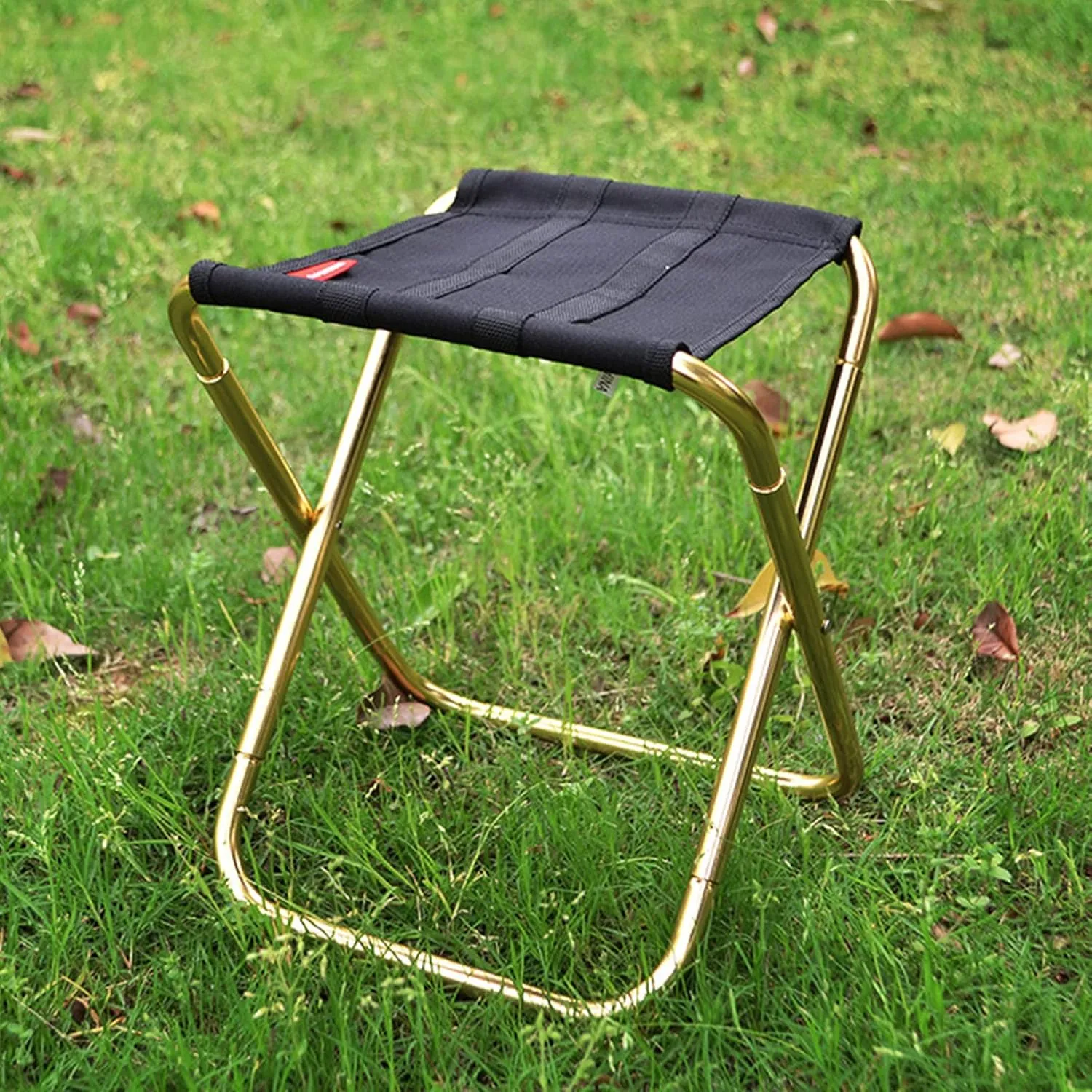Mini Portable Folding Stool Camping Chair, Ultralight Aluminum Alloy Outdoor Slacker Chairs with Carry Bag for Camping, Fishing, Hiking, Barbecue, Picnic