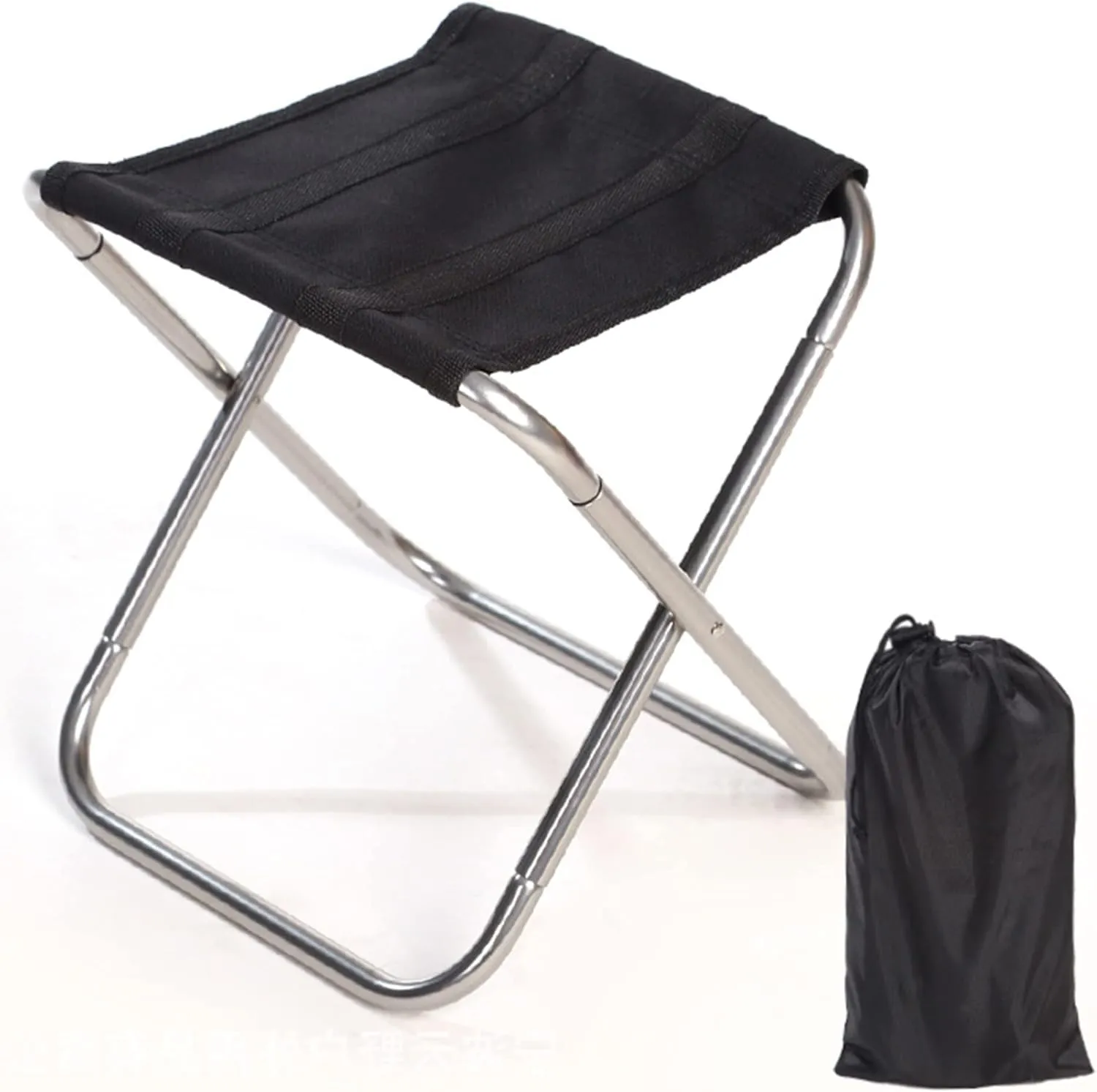 Mini Portable Folding Stool Camping Chair, Ultralight Aluminum Alloy Outdoor Slacker Chairs with Carry Bag for Camping, Fishing, Hiking, Barbecue, Picnic