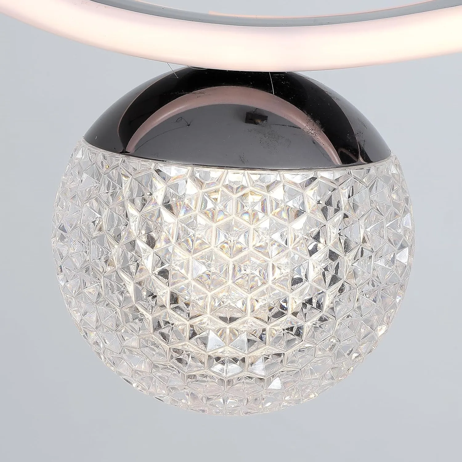 Modern LED Globe Pendant Light, 39in Dimmable Black Hanging Chandelier Light Fixture, 2-Wave Kitchen Pendant Lighting Over Island, Dining Room Lights Ceiling Hanging Over Table (2-Bulb)