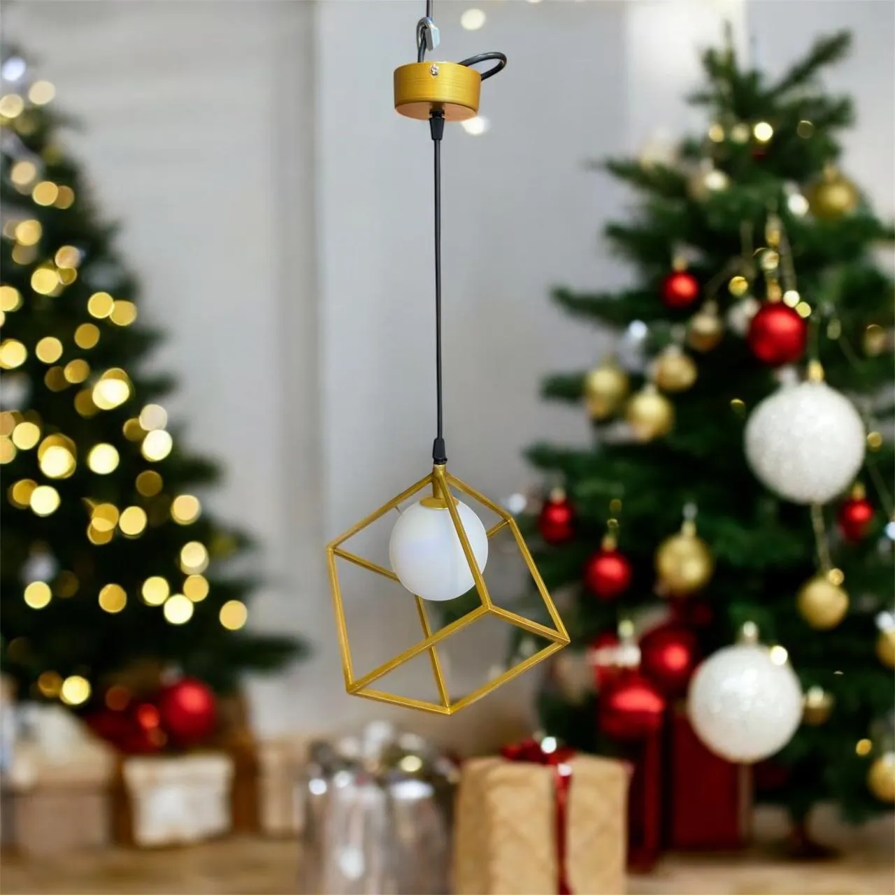 Modern Square-Shaped Hanging Light Fixture
