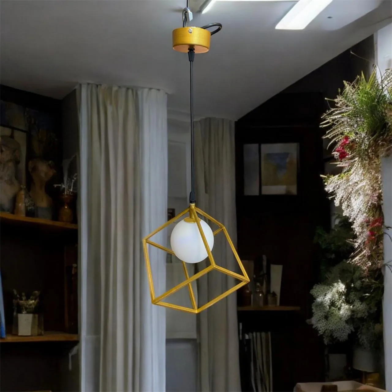 Modern Square-Shaped Hanging Light Fixture