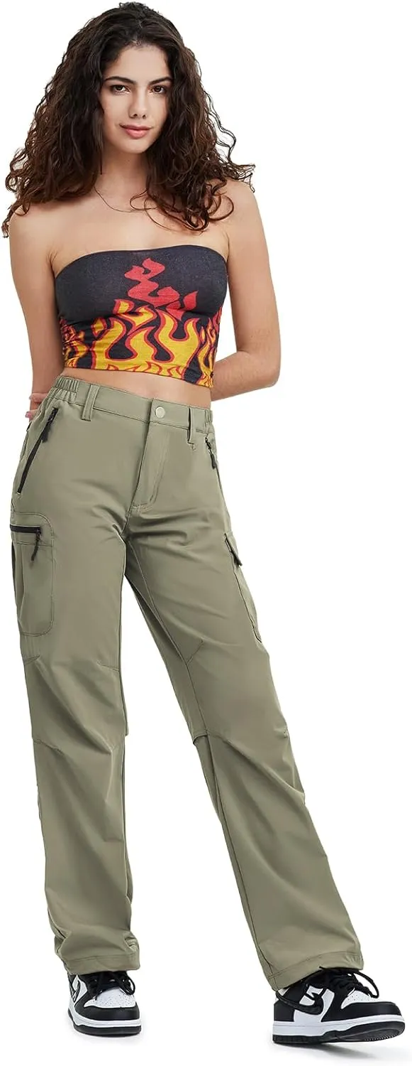 Moosehill Women's-Hiking-Pants-Cargo-Quick-Dry-Stretch-Lightweight Work Outdoor Pants with 5 Deep Pockets