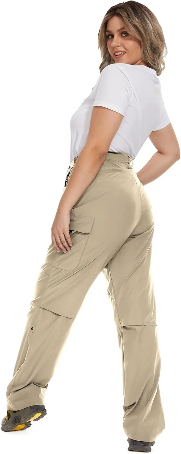 Moosehill Women's-Hiking-Pants-Cargo-Quick-Dry-Stretch-Lightweight Work Outdoor Pants with 5 Deep Pockets