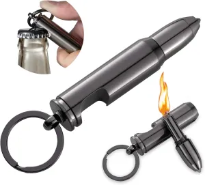 Morisk 2 Pack Permanent Match Keychain Multitool with Bottle Opener & Glass Breaker, Waterproof Fire Starter Fluid Refillable, Forever Never Ending Infinite Match for Survival