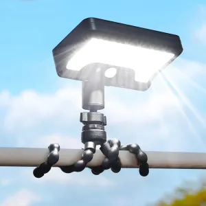 Motion Sensor Outdoor Lights with Flexible Octopus Tripod - 600LM Solar Sercurity Lights Waterproof, Dual Charging Solar Ourdoor Light for Camping,Fence, Patio (1)