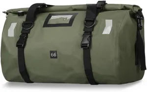 Motorcycle Dry Bag, Large Capacity Waterproof Duffle Bag with Roll Top Closure, Shoulder Straps, Reflective Design (Army Green, 66L), Duffle Bag