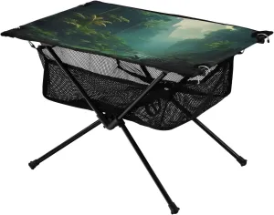 Mountain Stream Landscape Portable Camping Table,Outdoor Folding Table,Beach Table,Suitable for Camping,Hiking,Picnic