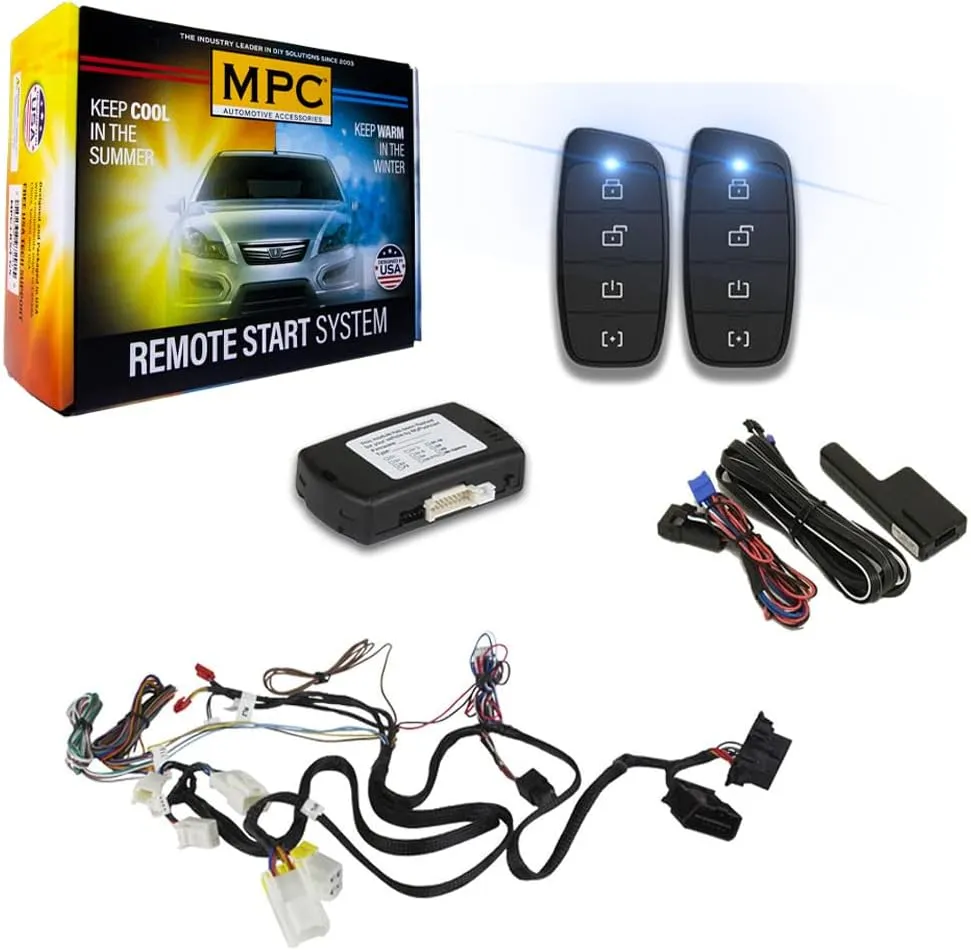 MPC Complete (2) 4-Button Extended Range 2-Way Remote Start Kit Compatible with Infiniti Q70L 2015-2017 Push-to-Start - T-Harness - Firmware Preloaded - FlashLink Updater