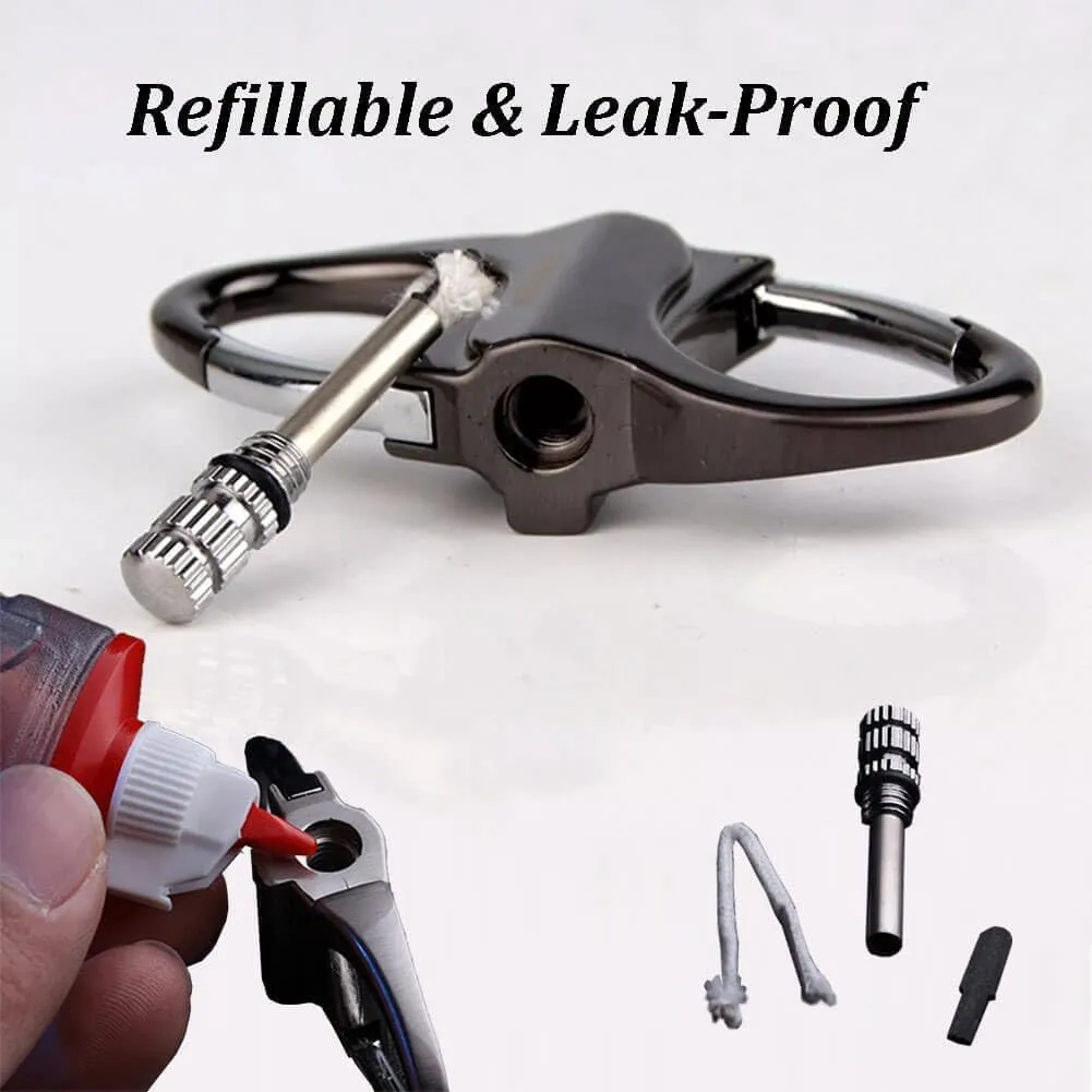 MUGUOY Metal Keychain Lighter - Lighter Hidden in Key Chain Permanent Match Waterproof Fire Starter Key Ring for Camping