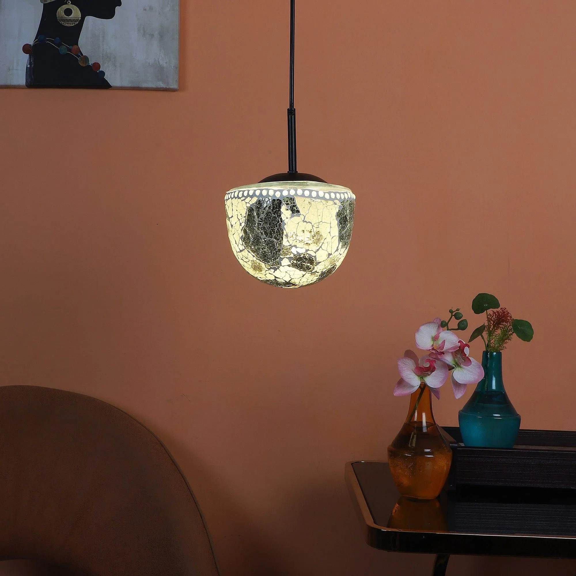 Multicolour  Metal Single Hanging Light