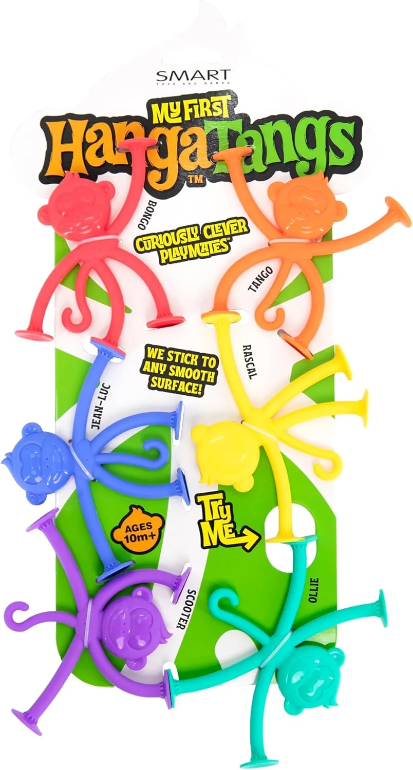 My First HangaTangs: 6-Pack of Curiously Clever Playthings Made from Food-Grade Silicone for Ages 1  