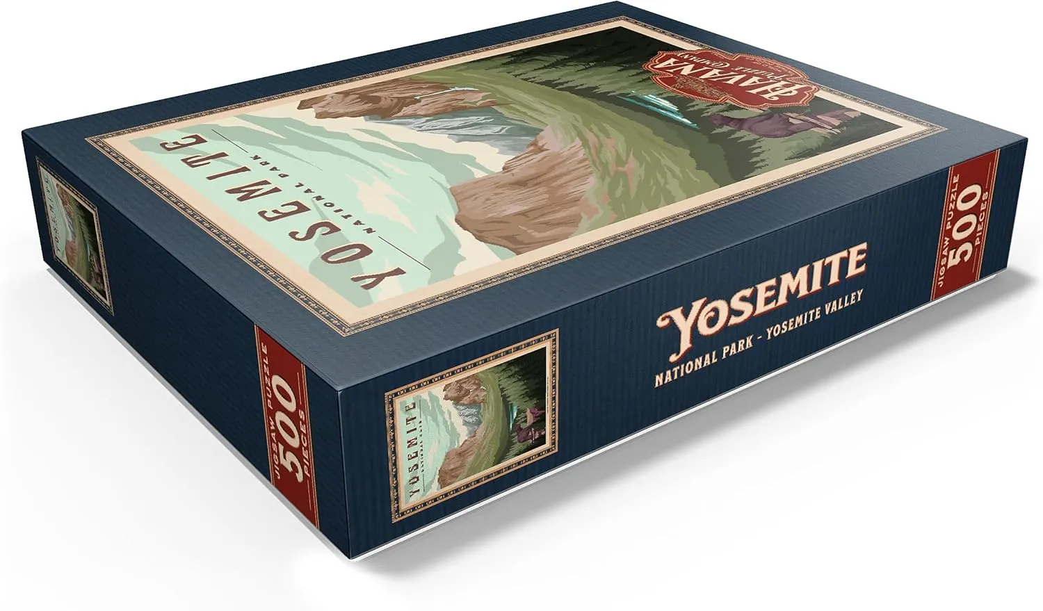 MyPuzzle Yosemite National Park - Yosemite Valley, Vintage Travel Poster - Premium 500 Piece Jigsaw Puzzle for Adults