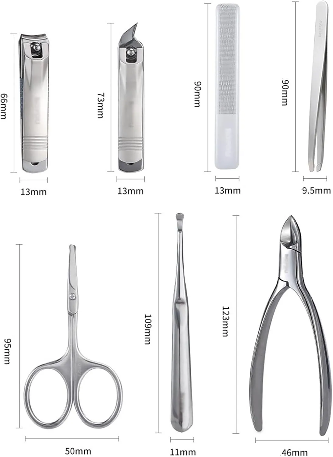 Nail Clipper Kit Portable Nail Clipper Set, 7 Pieces Men Women Pedicure Grooming Kit, Sharp Finger and Toe Nail Tools with Leather Case Nail Clippers Set(Green)