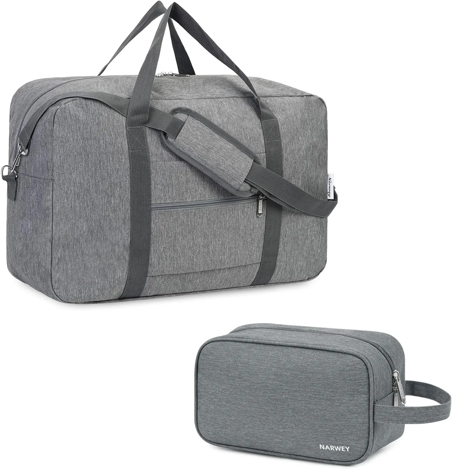Narwey Foldable Travel Duffel Bag With Toiletry Organizer Traveling Dopp Kit Shaving Bag