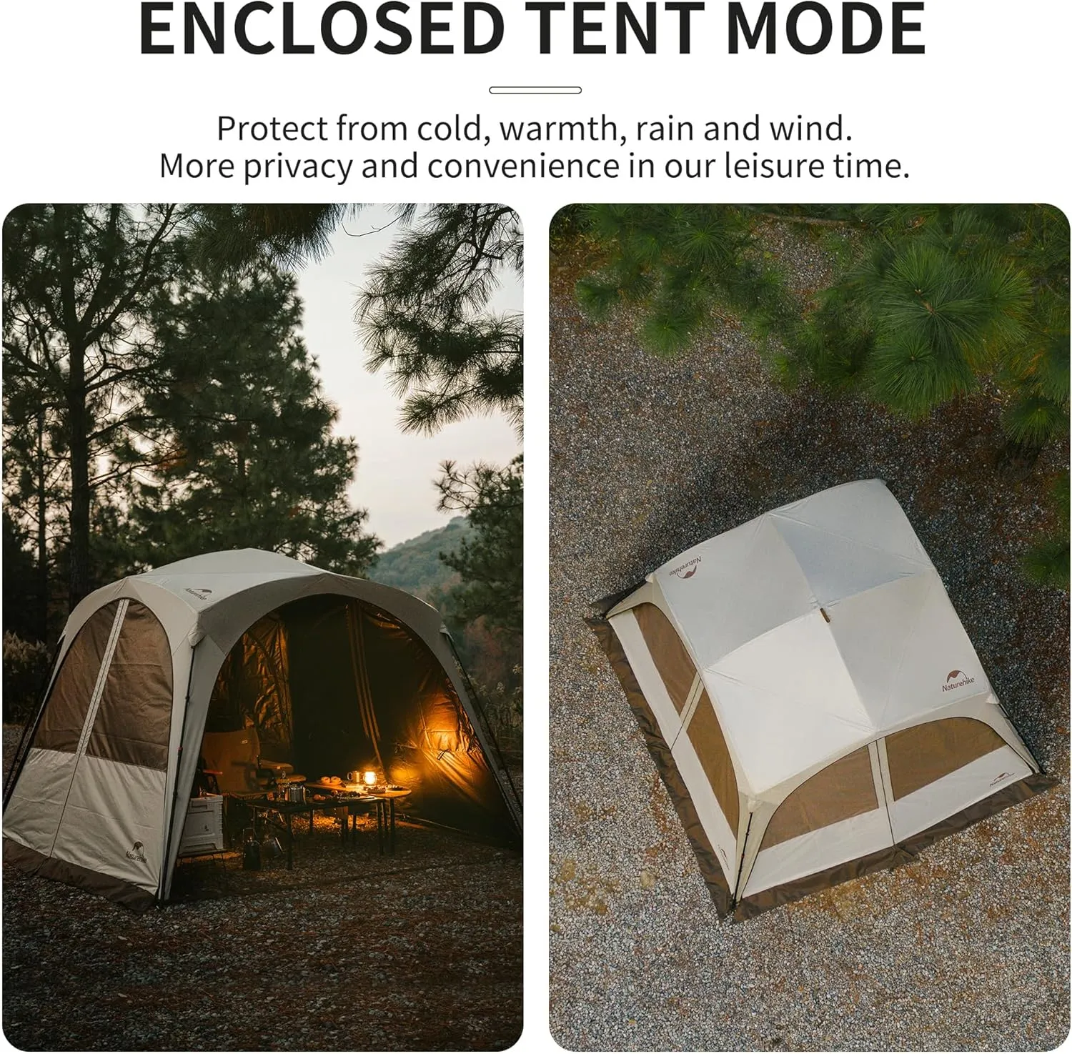 Naturehike Cloud Boundar Camping Tent, 60S Easy Setup Instant Pop up Tents for Camping,Canopy Tent for Sporting Events, Tailgating, Camping, Outdoor Activities