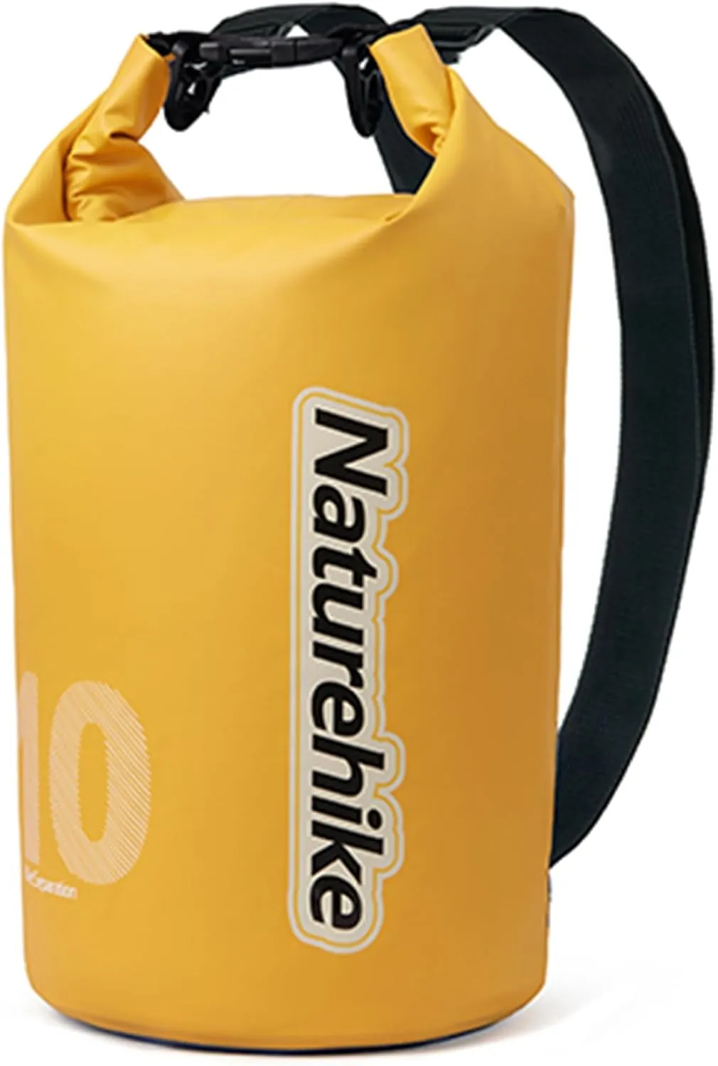 Naturehike PVC Floating Waterproof Dry Backpack, 10L/15L Waterproof Pouch with Wider Shoulder Straps, Roll Top Waterproof Backpack Sack for Travel, Swimming, Boating, Kayaking, Camping (Yellow, 10L)