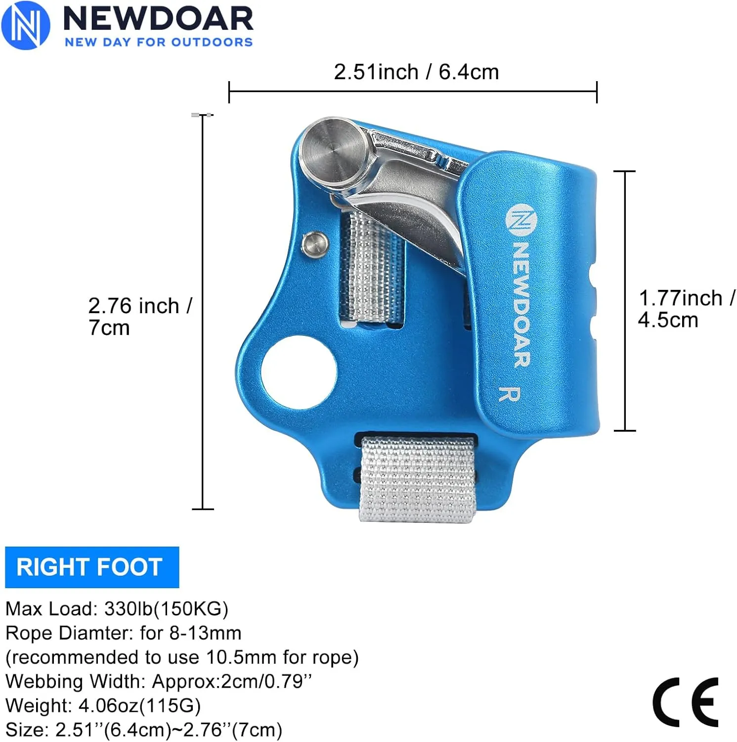 NewDoar Foot Ascender Riser Rock Climbing Mountaineering Equipment Climbing Device