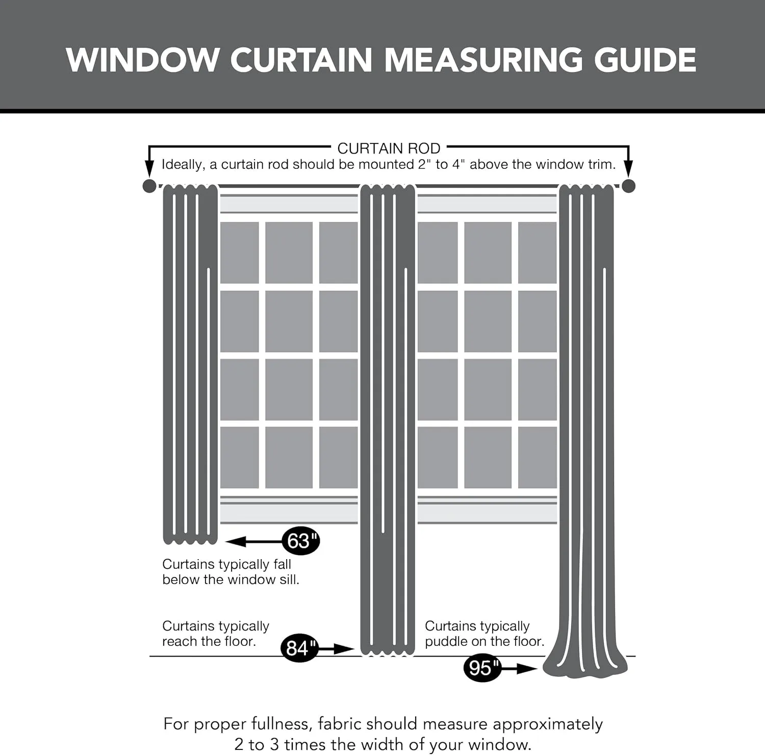 No. 918 53566 Emily Sheer Voile Rod Pocket Curtain Panel, 59" x 54", Charcoal