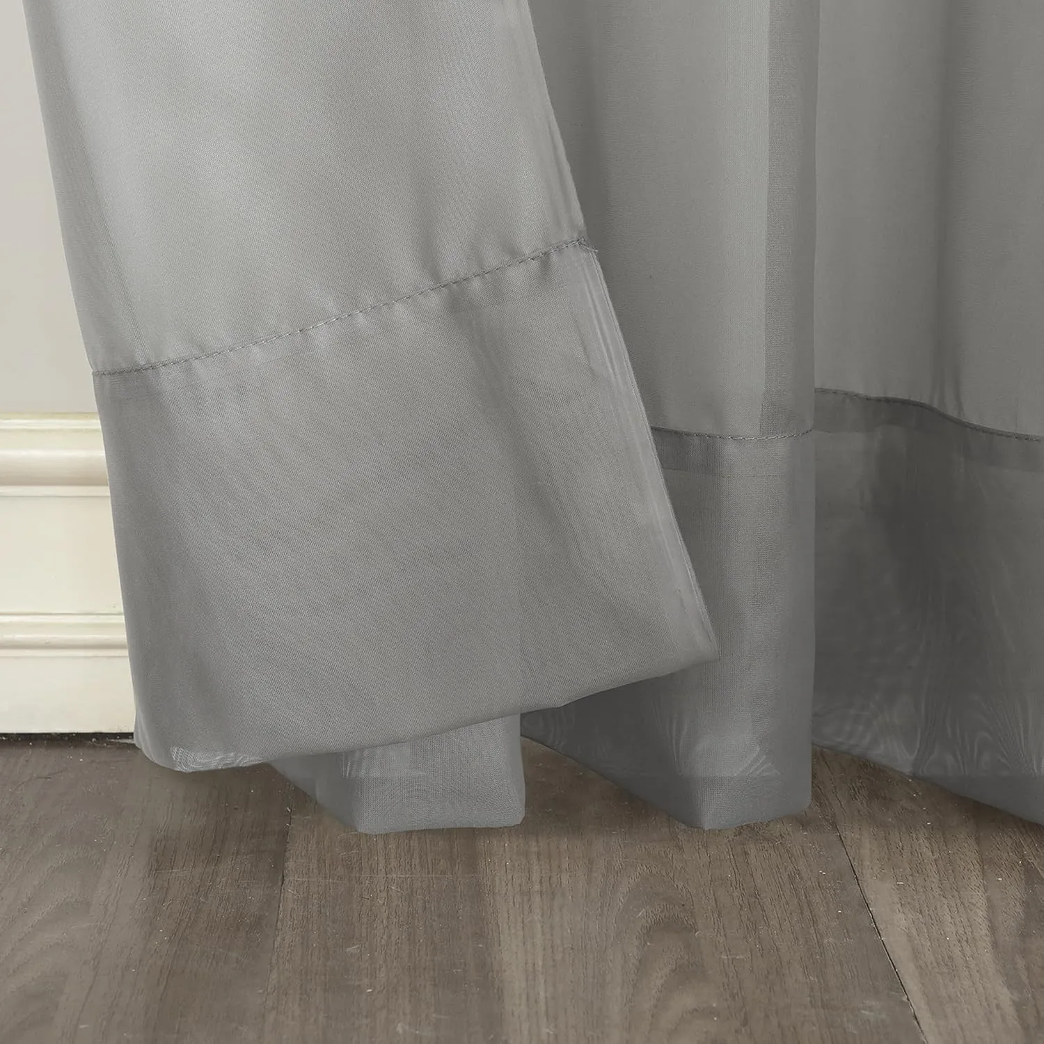 No. 918 53566 Emily Sheer Voile Rod Pocket Curtain Panel, 59" x 54", Charcoal