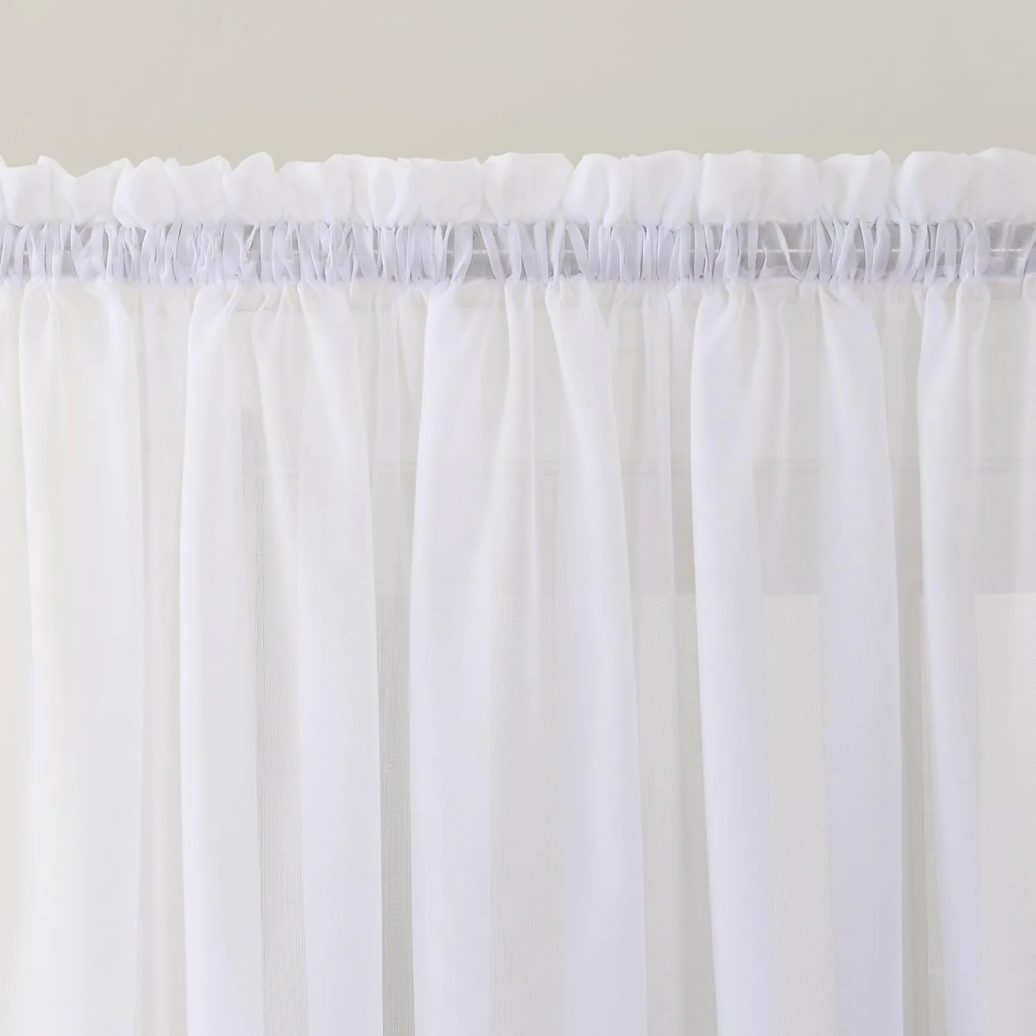 No. 918 Emily Sheer Voile Rod Pocket Door Sidelight Curtain Panel, 28" x 72", White