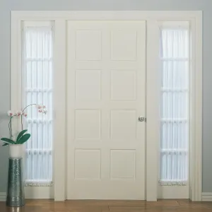 No. 918 Emily Sheer Voile Rod Pocket Door Sidelight Curtain Panel, 28" x 72", White