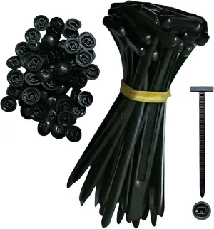 Nylon Universal Cable Tie Buckle, Heavy Duty Self-Locking Nylon Zip Ties Holder, Multipurpose Plastic Cable Ties Tool for Car Daily Repair (100Pcs)