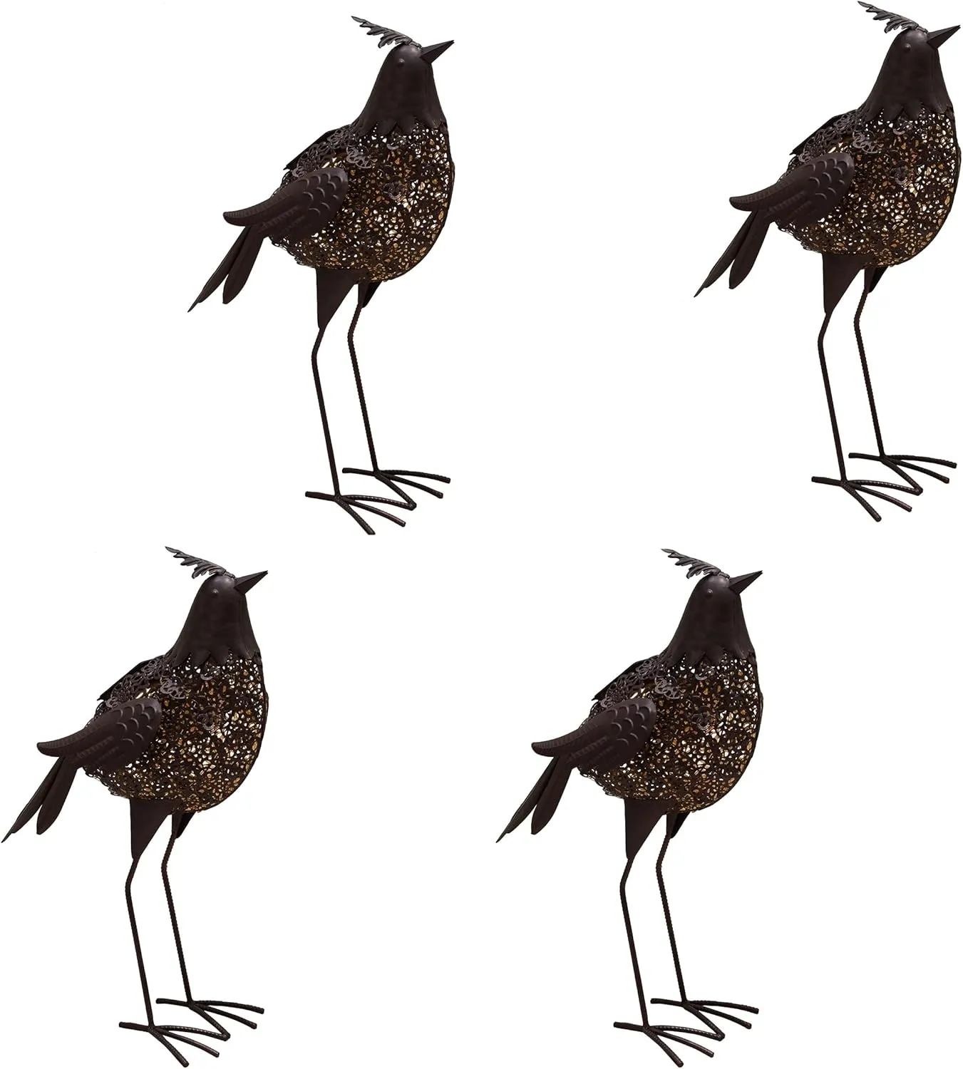 Oakland Living Four 20.3 inch Indoor/Outdoor Animal Bird Statue with Solar Light