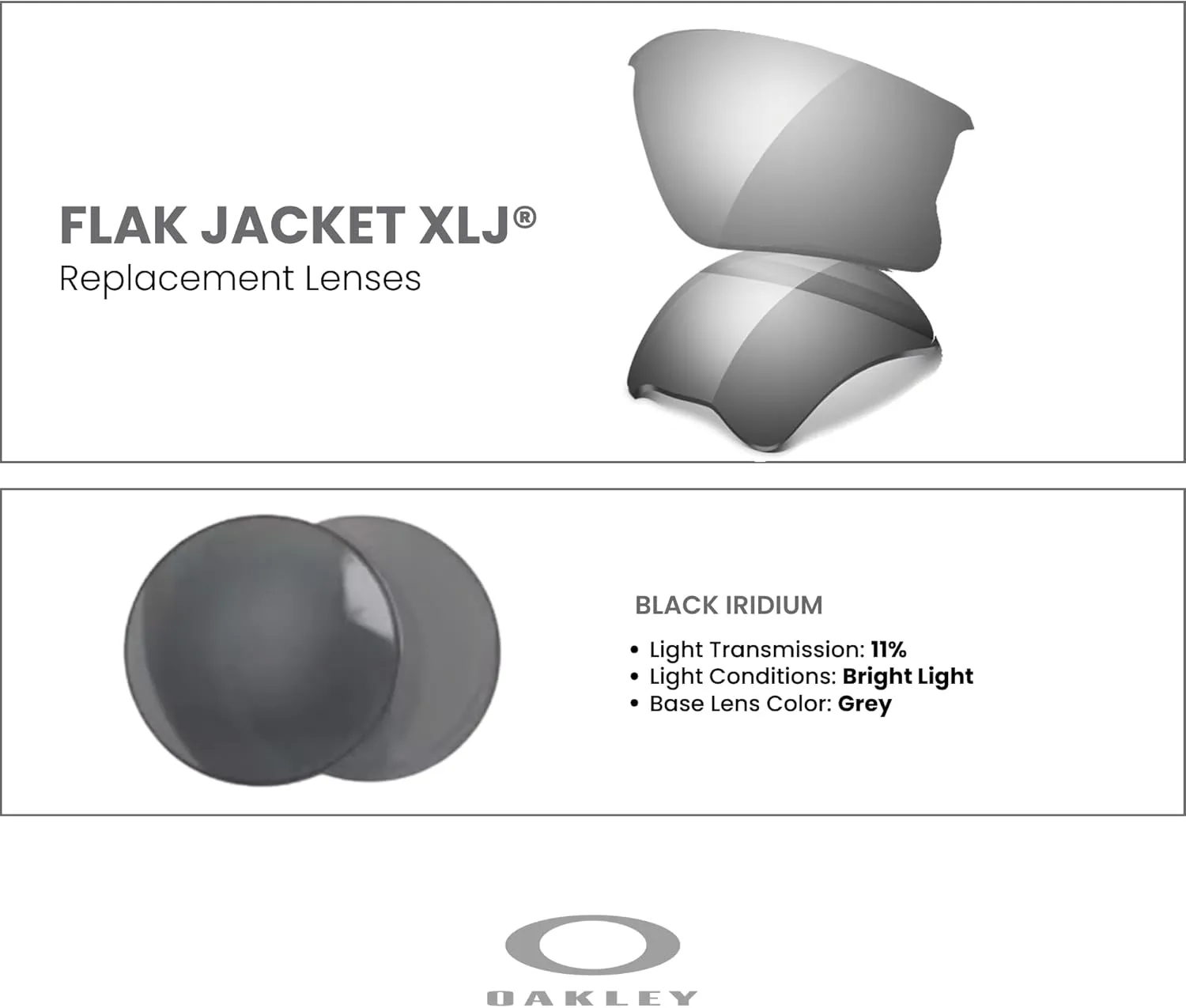 Oakley Original Flak Jacket XLJ OO9009 Replacement Lenses For Men For Women   BUNDLE with Designer iWear Care Kit