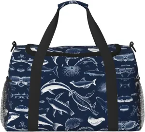 Ocean Fishes print Weekender Overnight Carry On Bag Gym Luggage Bag Duffel Bag for Travel Women