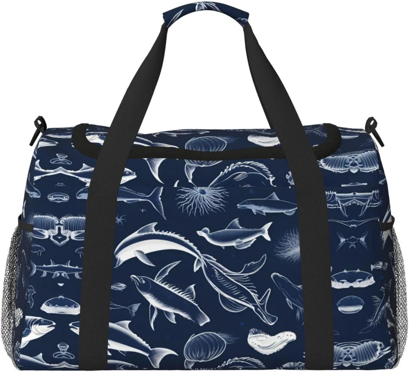 Ocean Fishes print Weekender Overnight Carry On Bag Gym Luggage Bag Duffel Bag for Travel Women