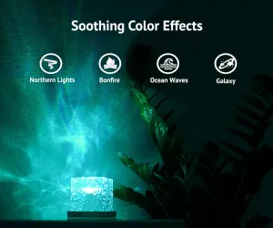 Ocean Wave Northern Lights Ripple Projector, Dimmable Ocean Wave Night Light with Remote, Multi-Mode Slow Moving Ripple Effect, Underwater Aurora Halosphere Lamp for Bedroom, Living Room, Party
