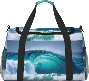 Ocean Wave print Weekender Overnight Carry On Bag Gym Luggage Bag Duffel Bag for Travel Women