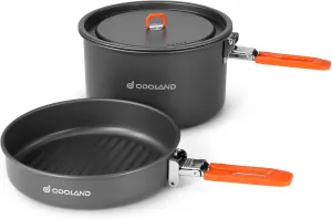 Odoland Bundle - 2 Items Camping Cookware Mess Kit and 13pcs Stainless Steel Camping Cookware