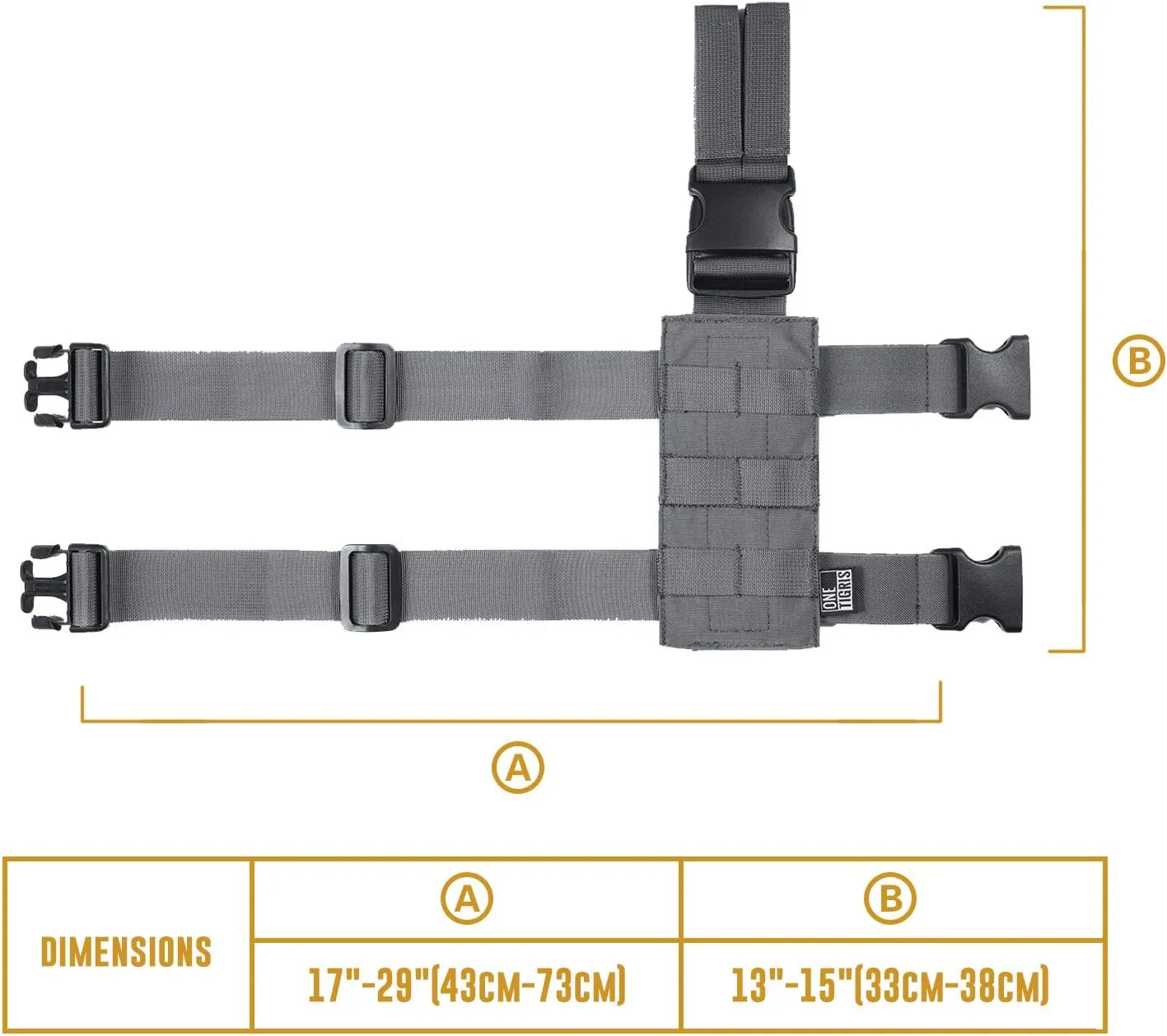 OneTigris Mini Molle Panel for Holster Tactical Drop Leg Platform Minimalist Adjustable Thigh Rig for Holster