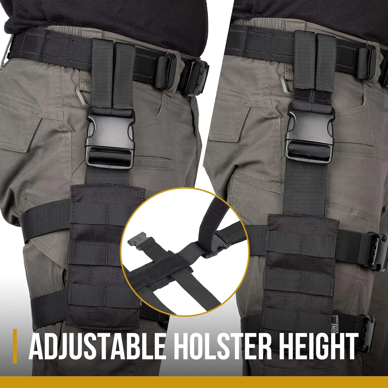 OneTigris Mini Molle Panel for Holster Tactical Drop Leg Platform Minimalist Adjustable Thigh Rig for Holster