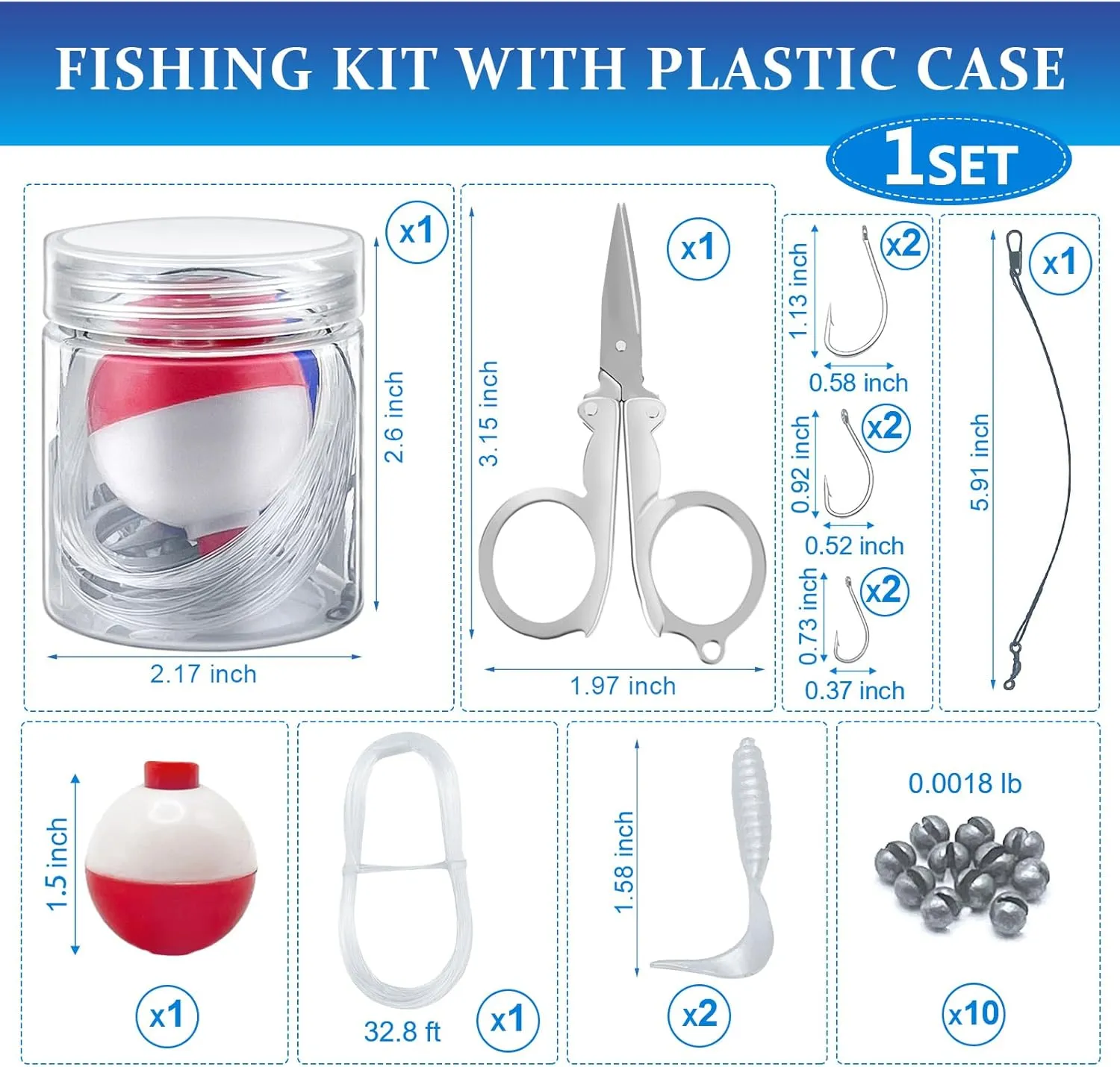 Operation Mini Fishing Kits Bulk for Christmas Child Shoebox Gift Emergency Fishing Survival Kit Small Fishing Kit with Jar Fishing Accessories Fishing Gear for Beginner Stocking Stuffer Gift