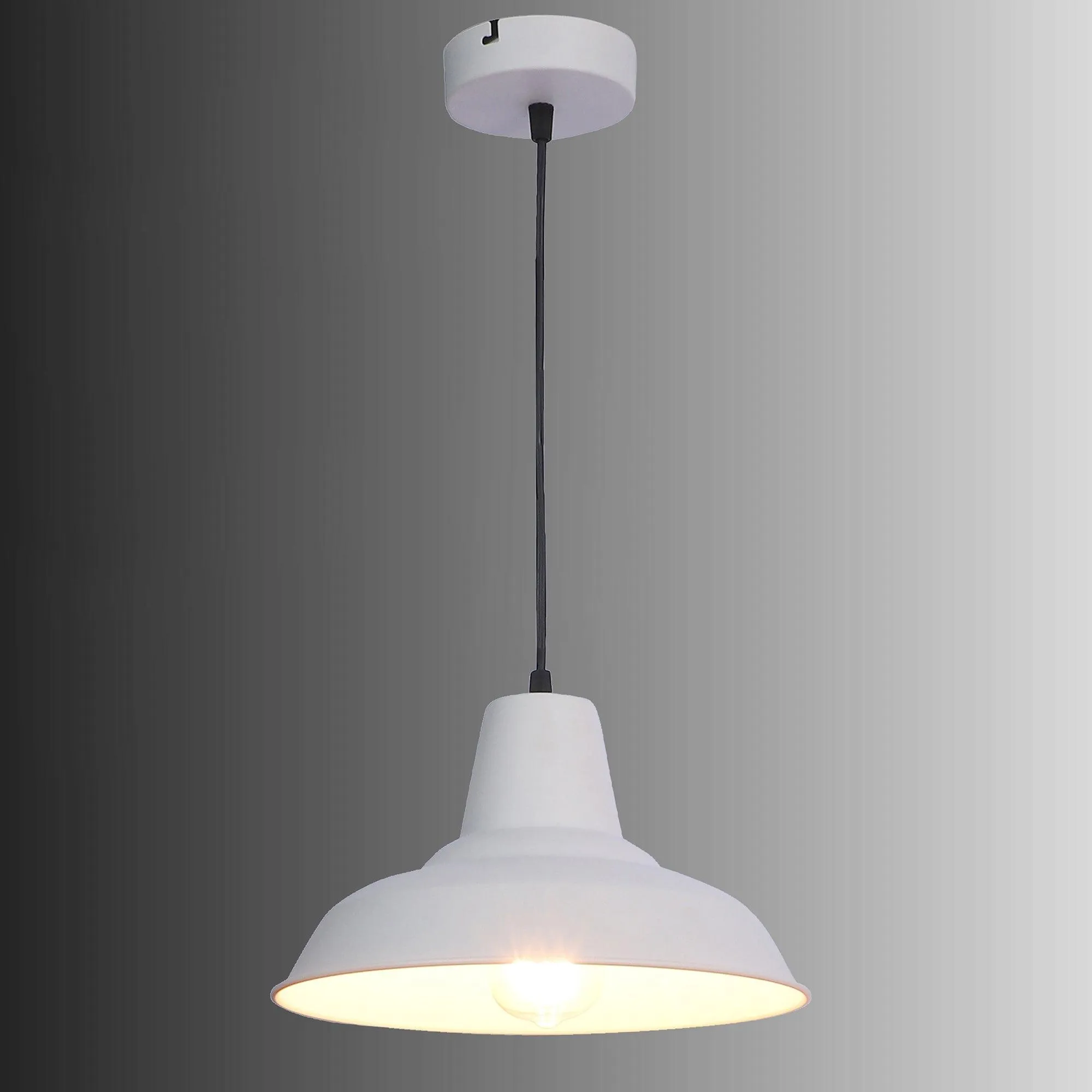 Opi Minimal Pastel White Metal Single Hanging Light by SS Lightings