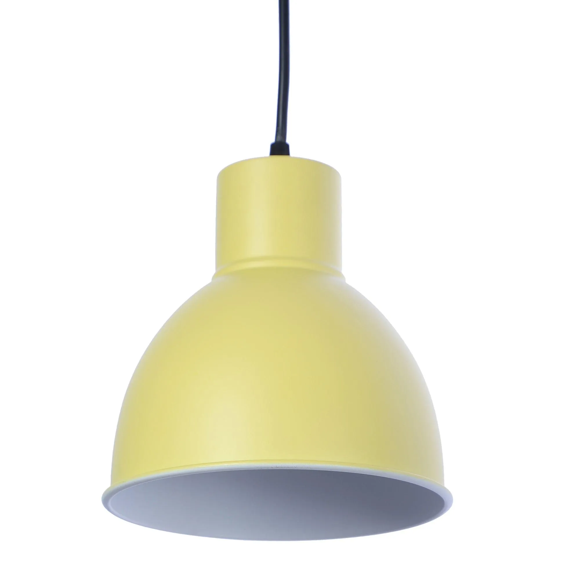 Opi Minimal Pastel Yellow Metal Single Hanging Light by SS Lightings