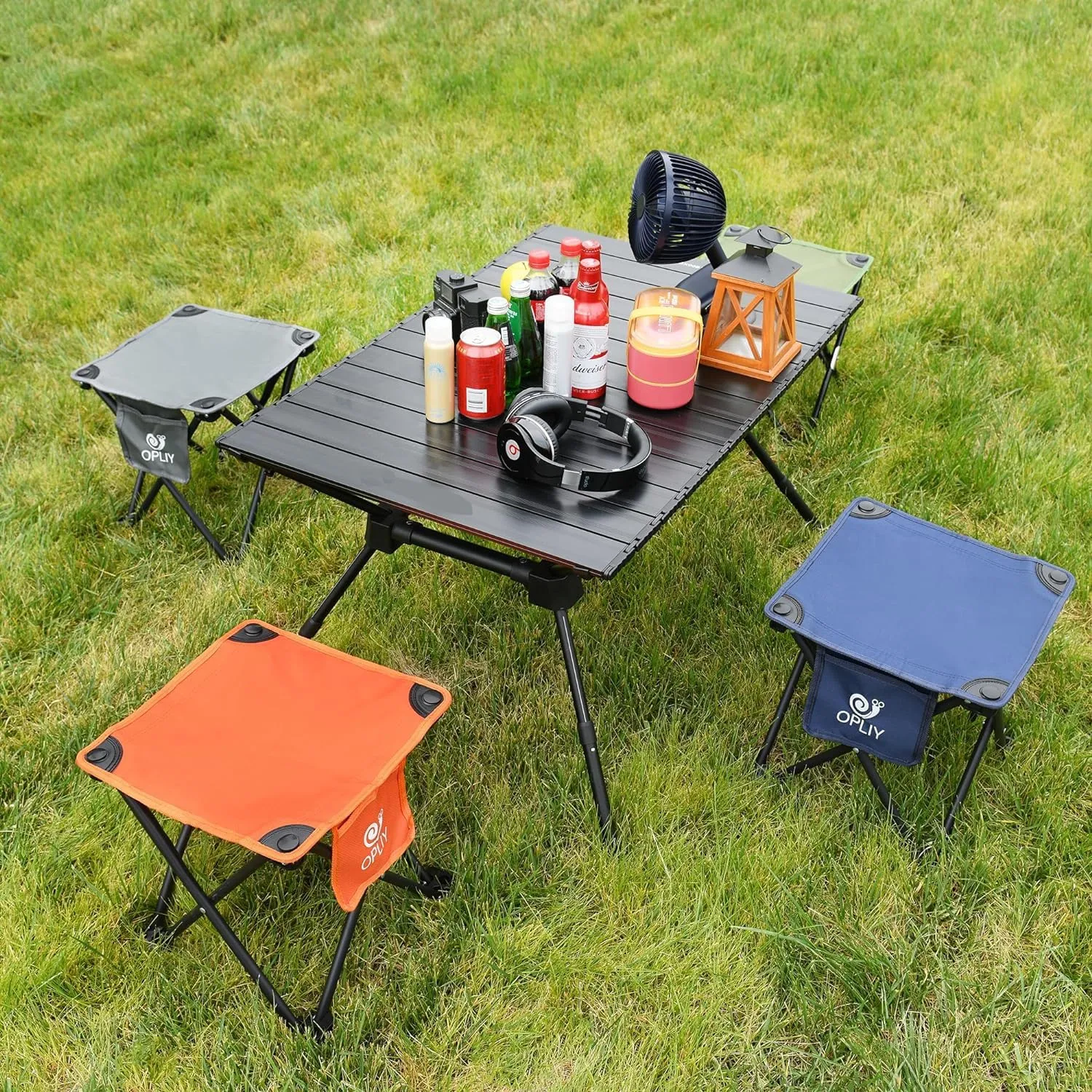 Opliy Camping Stool, Folding Small Chair Portable Camp Stool for Camping Fishing Hiking Gardening and Beach, Camping Seat with Carry Bag (Gray)