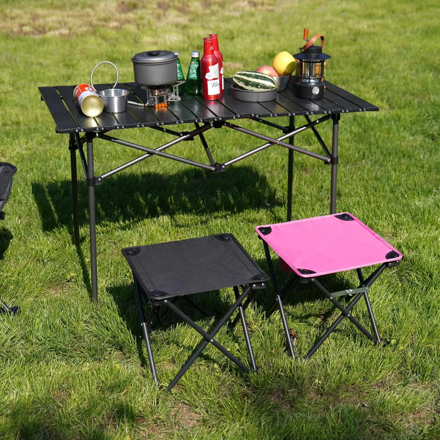 Opliy Camping Stool Upgrade Foot Stool for Camping Fishing Hiking Gardening and Beach, Camping Seat with Carry Bag (Black)