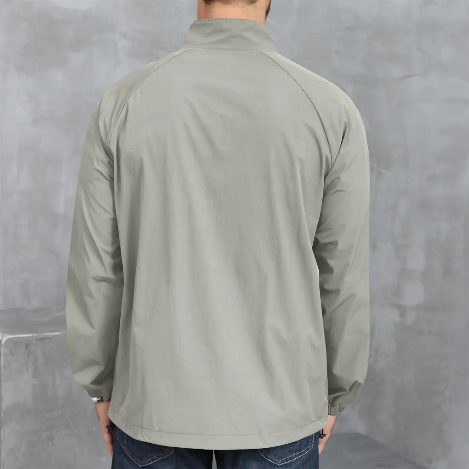 Opomelo Men's Athletic Quarter Zip Pullover Golf Hiking Running Lightweight Jacket Workout Sweatshirt With Pocket