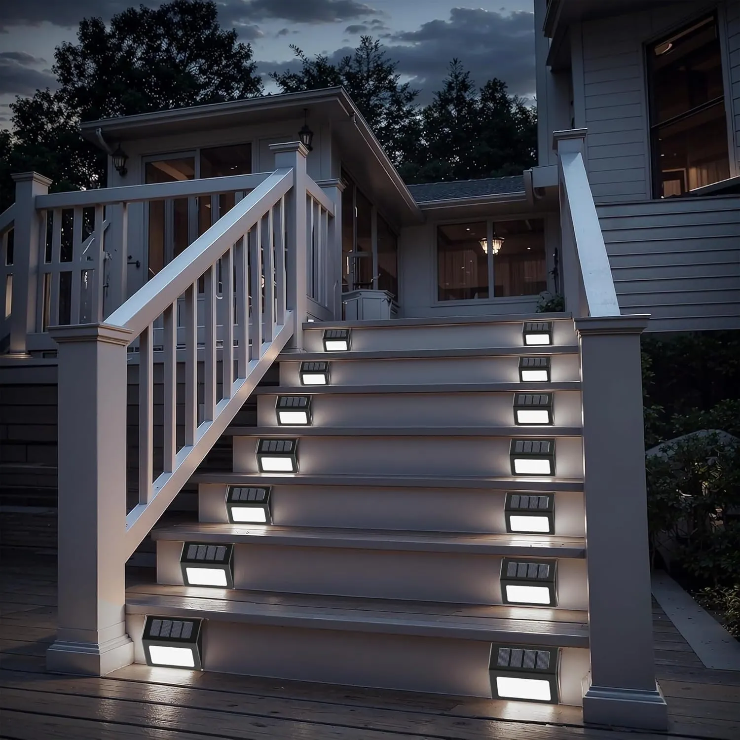 Otdair Solar Lights Outdoor Waterproof, Solar Fence Lights Auto On/Off, Bright LED Outdoor Lighting for Fence, Patio, Deck, Garden, Pathway