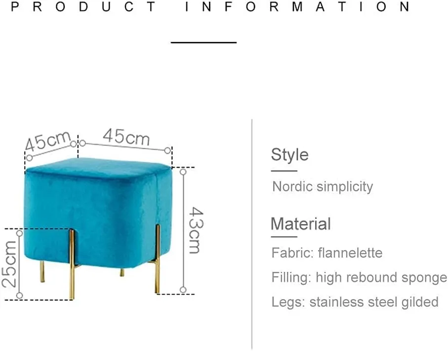 Ottomans Foot Stool Shoe Change Stool Square Footstool Leather Foot stools Ottomans for The Bedroom Footstools for Living Room,Black Plain weave-30x30x40cm