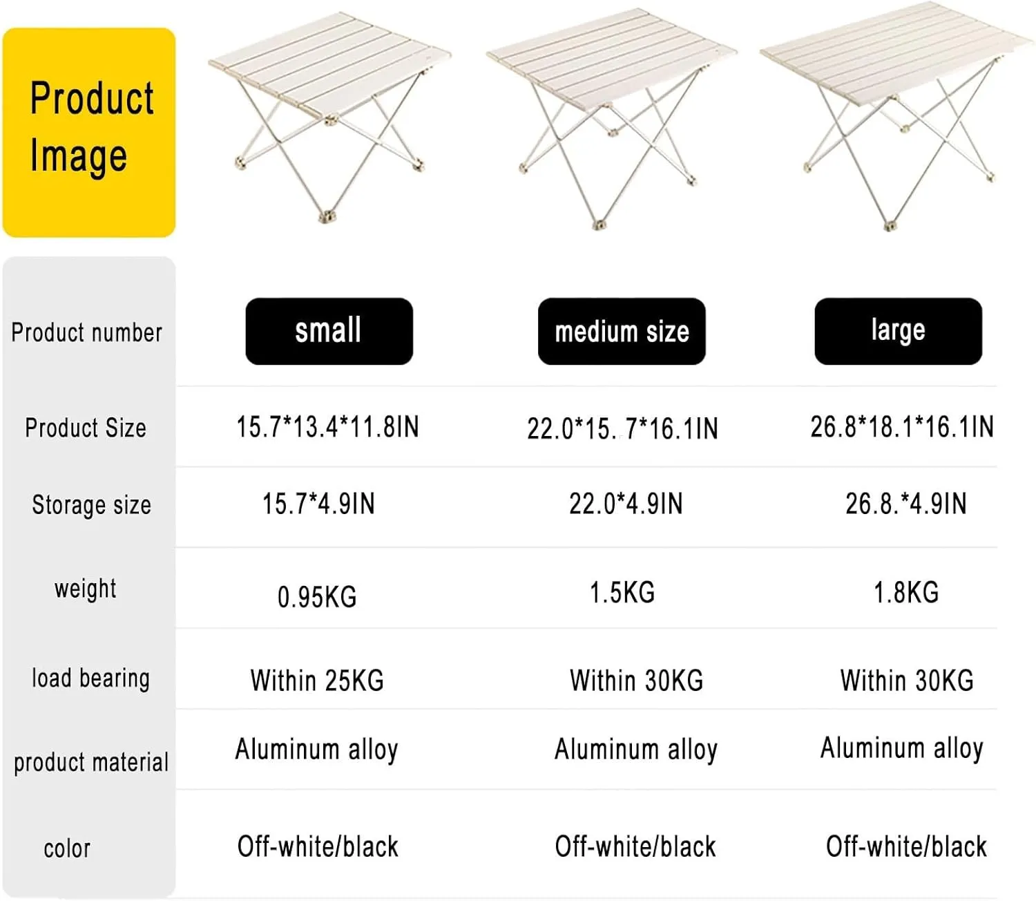 Outdoor aluminum alloy folding table aluminum portable roller shutter table with large capacity storage bag outdoor mini folding table with frosted technology suitable for camping exploring etc. ( Col