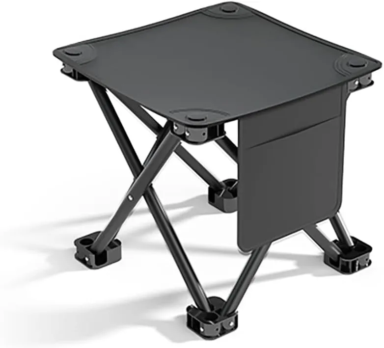 Outdoor Camping Stool 13 Inch Portable Folding Stool Compact Lightweight Foldable Fishing Stool Chair with Carry Bag for Walking Travel Hiking BBQ Fishing Beach(Black,30cm/12in)