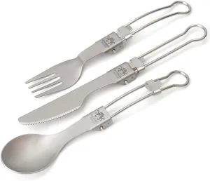 Outdoor Camping Tablewa Ti Folding Spoon Fork and Set for Camping Hiking