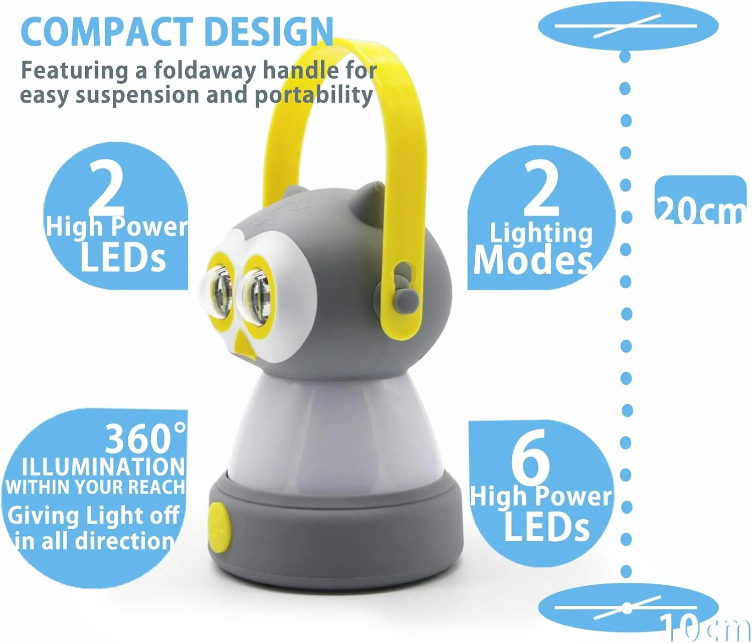 Outdoor Equipment LED Camping Lantern & Headlamp Set for Kids, FANT.LUX Battery Powered Night Light for Emergency, Hurricane, Lightweight Tent Lamp (Owl Set)
